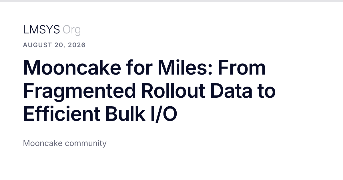 Mooncake for Miles: From Fragmented Rollout Data to Efficient Bulk I/O